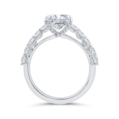 14K White Gold Diamond Engagement Ring (Semi-Mount)