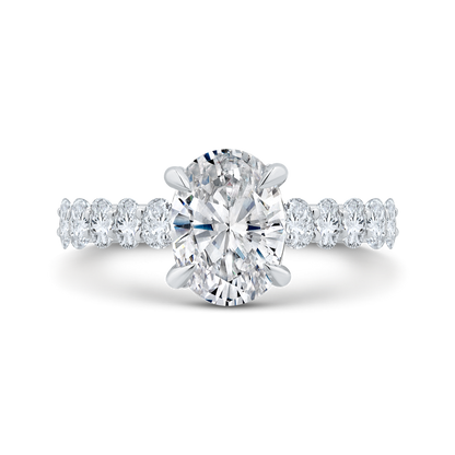 14K White Gold Diamond Engagement Ring (Semi-Mount)