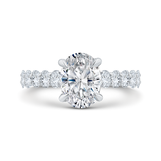 14K White Gold Diamond Engagement Ring (Semi-Mount)