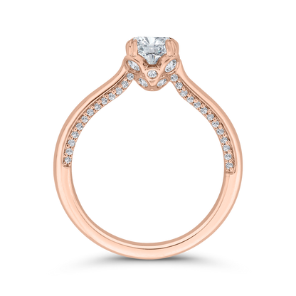 Princess Cut Diamond Engagement Ring in 14K Rose Gold (Semi-Mount)