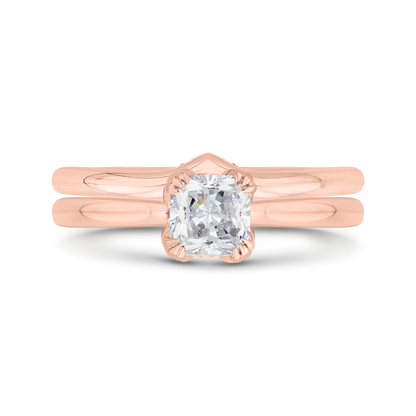 Princess Cut Diamond Engagement Ring in 14K Rose Gold (Semi-Mount)