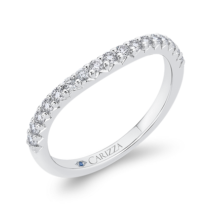 Round Diamond Half-Eternity Wedding Band in 14K White Gold