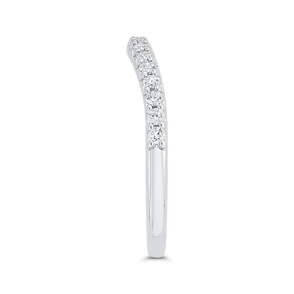 Round Diamond Half-Eternity Wedding Band in 14K White Gold