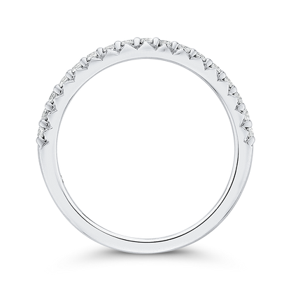 Round Diamond Half-Eternity Wedding Band in 14K White Gold