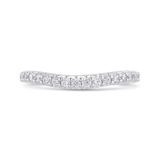 Round Diamond Half-Eternity Wedding Band in 14K White Gold