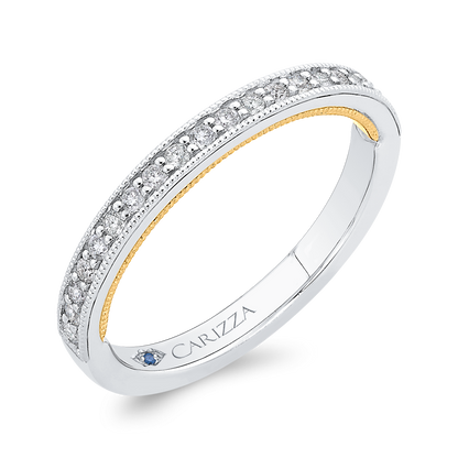 Diamond Half-Eternity Wedding Band in 14K Two Tone Gold