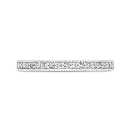 Diamond Half-Eternity Wedding Band in 14K Two Tone Gold