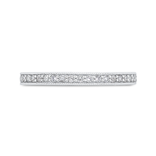 Diamond Half-Eternity Wedding Band in 14K Two Tone Gold