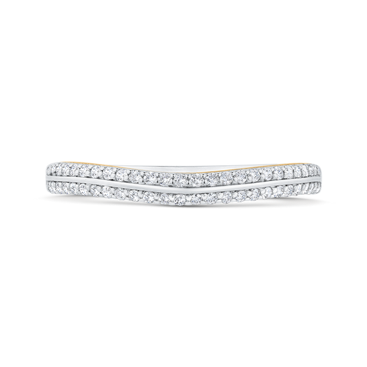 Euro Shank Diamond Wedding Band in 14K Two Tone Gold