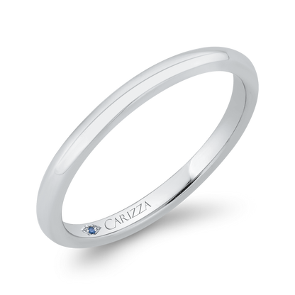 Plain Wedding Band with Round Shank in 14K White Gold