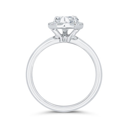 Marquise Cut Diamond Engagement Ring with Round Shank in 14K White Gold (Semi-Mount)