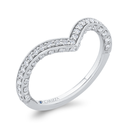 Diamond Counter Wedding Band in 14K White Gold