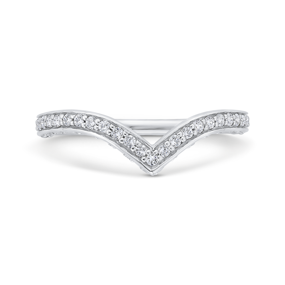 Diamond Counter Wedding Band in 14K White Gold