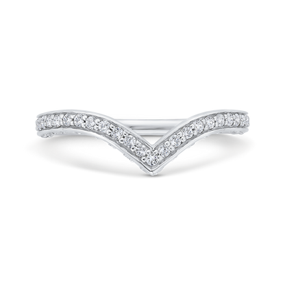 Diamond Counter Wedding Band in 14K White Gold