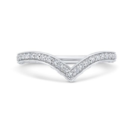 Diamond Counter Wedding Band in 14K White Gold