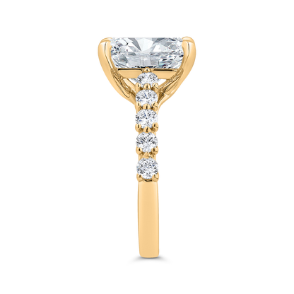 14K Yellow Gold Radiant Cut Diamond Engagement Ring (Semi-Mount)