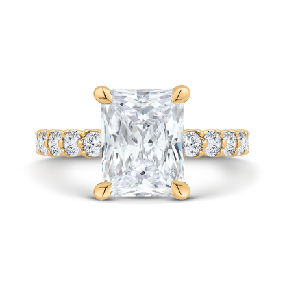 14K Yellow Gold Radiant Cut Diamond Engagement Ring (Semi-Mount)
