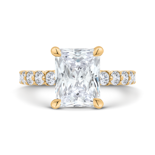 14K Yellow Gold Radiant Cut Diamond Engagement Ring (Semi-Mount)