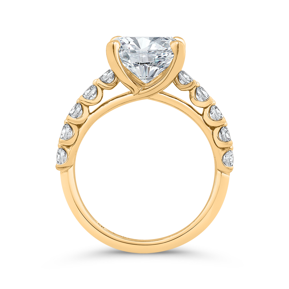 14K Yellow Gold Radiant Cut Diamond Engagement Ring (Semi-Mount)