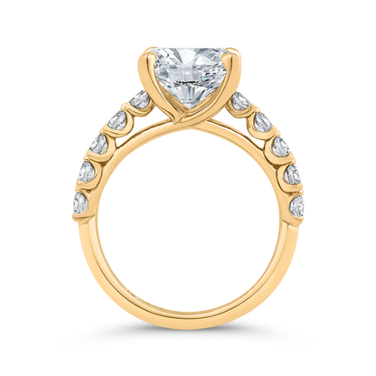 14K Yellow Gold Radiant Cut Diamond Engagement Ring (Semi-Mount)