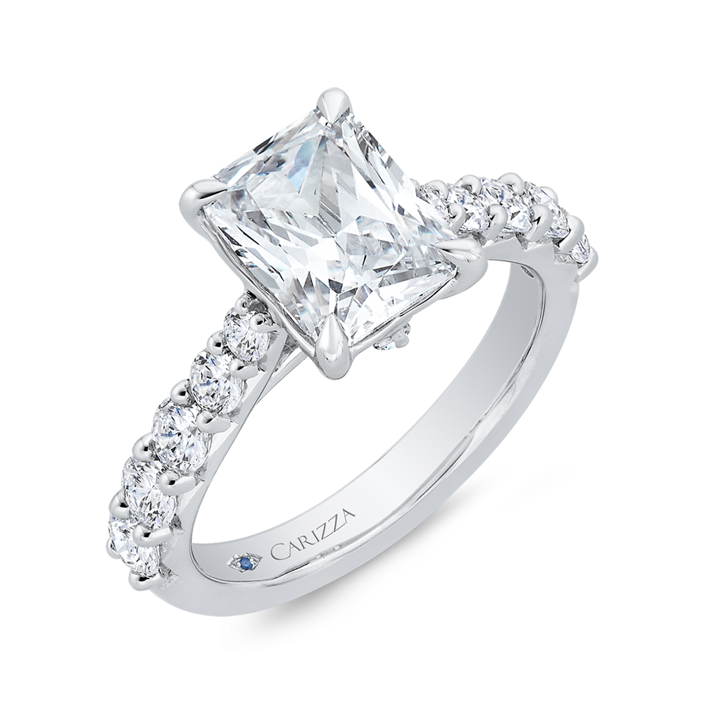 14K Yellow Gold Radiant Cut Diamond Engagement Ring (Semi-Mount)