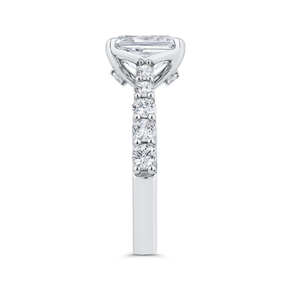 14K Yellow Gold Radiant Cut Diamond Engagement Ring (Semi-Mount)