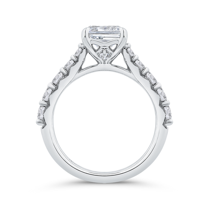 14K Yellow Gold Radiant Cut Diamond Engagement Ring (Semi-Mount)