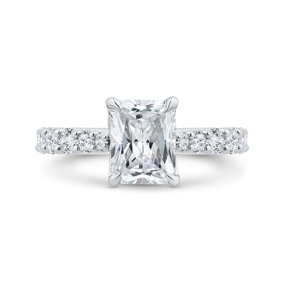 14K Yellow Gold Radiant Cut Diamond Engagement Ring (Semi-Mount)
