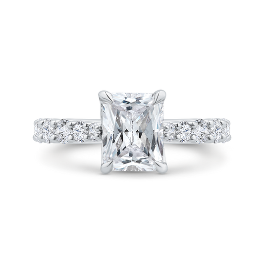 14K Yellow Gold Radiant Cut Diamond Engagement Ring (Semi-Mount)