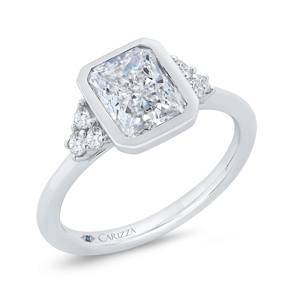 14K White Gold Radiant Cut Diamond Engagement Ring (Semi-Mount)