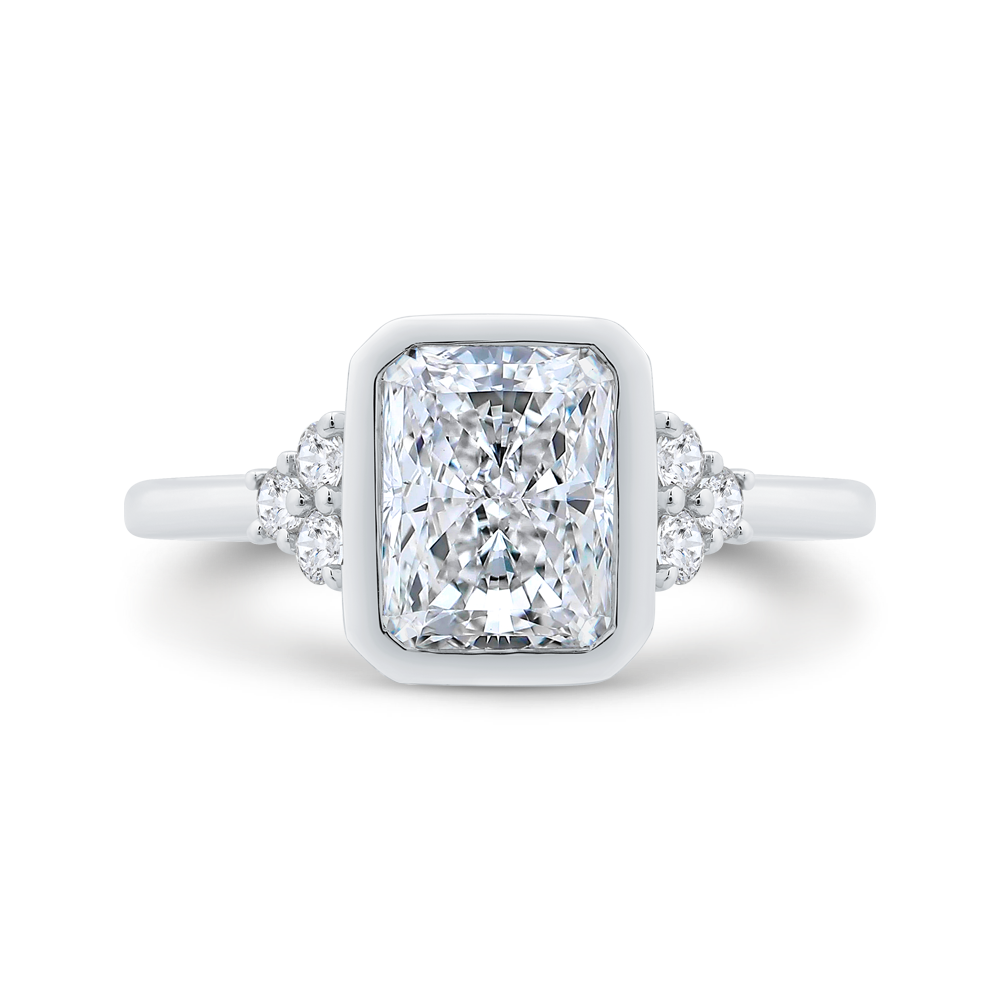 14K White Gold Radiant Cut Diamond Engagement Ring (Semi-Mount)