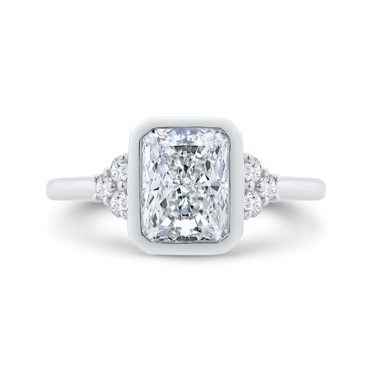 14K White Gold Radiant Cut Diamond Engagement Ring (Semi-Mount)