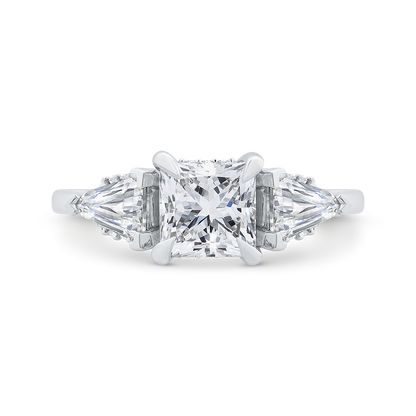 14K White Gold Radiant Cut Diamond Engagement Ring (Semi-Mount)