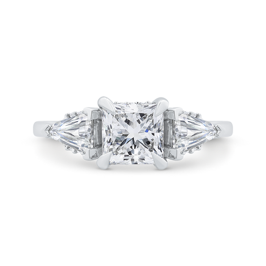 14K White Gold Radiant Cut Diamond Engagement Ring (Semi-Mount)