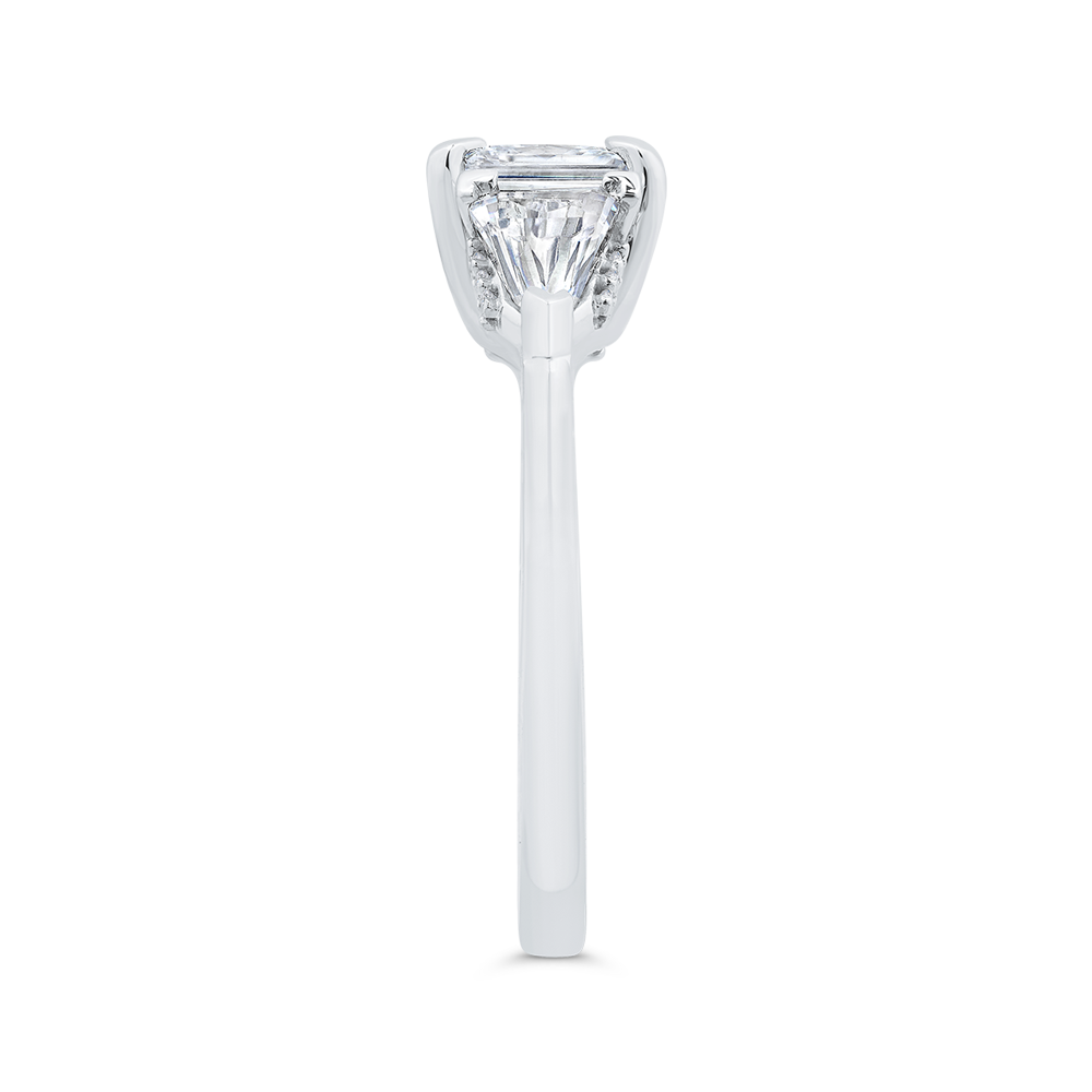 14K White Gold Radiant Cut Diamond Engagement Ring (Semi-Mount)