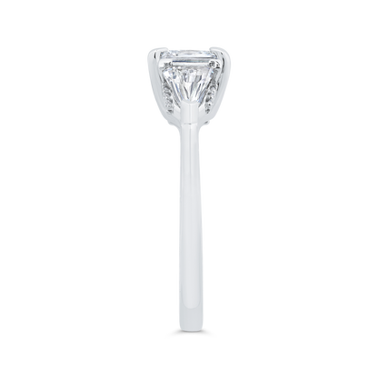 14K White Gold Radiant Cut Diamond Engagement Ring (Semi-Mount)