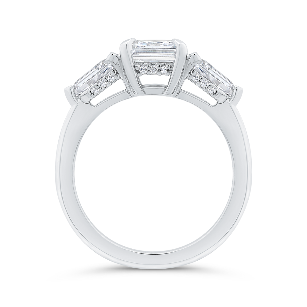 14K White Gold Radiant Cut Diamond Engagement Ring (Semi-Mount)