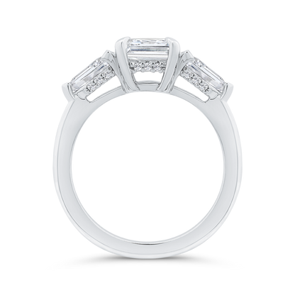 14K White Gold Radiant Cut Diamond Engagement Ring (Semi-Mount)