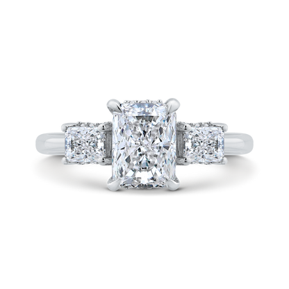 14K White Gold Radiant Cut Diamond Engagement Ring (Semi-Mount)