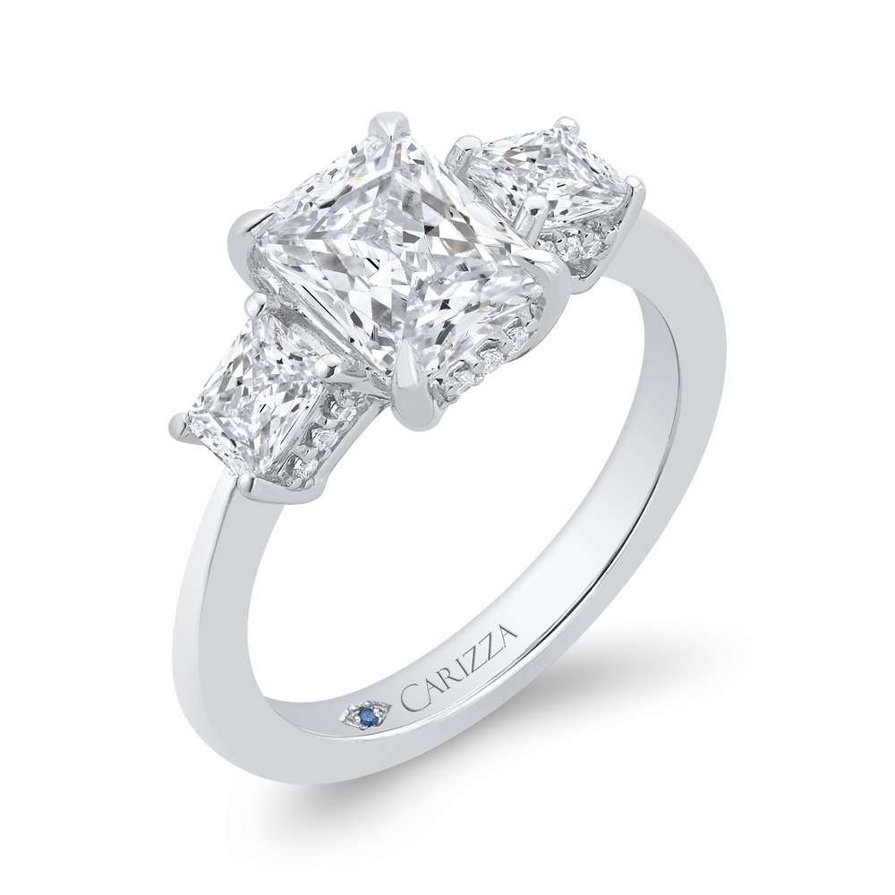 14K White Gold Radiant Cut Diamond Engagement Ring (Semi-Mount)