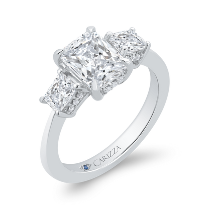 14K White Gold Radiant Cut Diamond Engagement Ring (Semi-Mount)