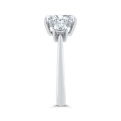 14K White Gold Radiant Cut Diamond Engagement Ring (Semi-Mount)