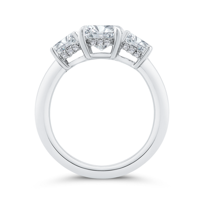 14K White Gold Radiant Cut Diamond Engagement Ring (Semi-Mount)