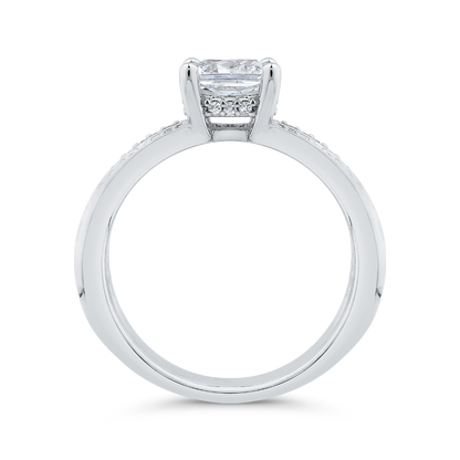 14K White Gold Radiant Cut Diamond Engagement Ring (Semi-Mount)