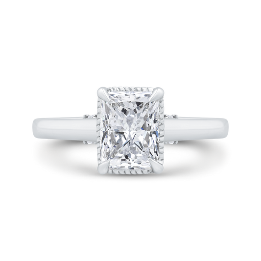 14K White Gold Radiant Cut Diamond Engagement Ring (Semi-Mount)