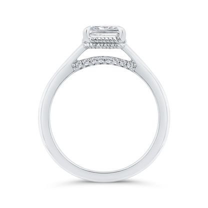 14K White Gold Radiant Cut Diamond Engagement Ring (Semi-Mount)