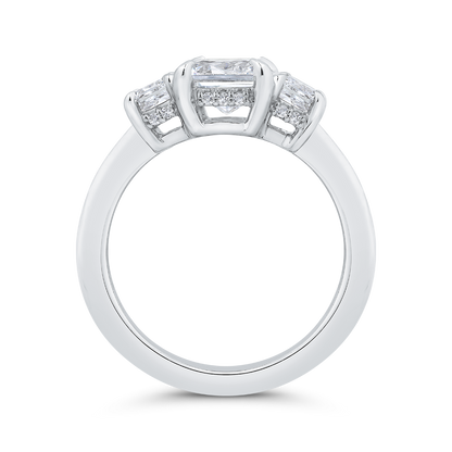 14K White Gold Radiant Cut Diamond Engagement Ring (Semi-Mount)