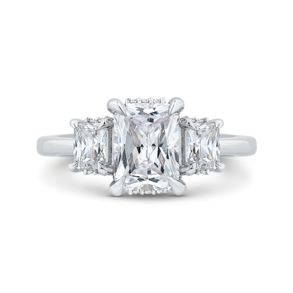 14K White Gold Radiant Cut Diamond Engagement Ring (Semi-Mount)