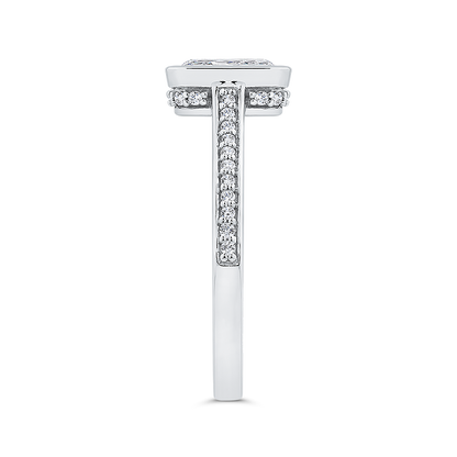 14K White Gold Radiant Cut Diamond Engagement Ring (Semi-Mount)