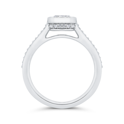 14K White Gold Radiant Cut Diamond Engagement Ring (Semi-Mount)